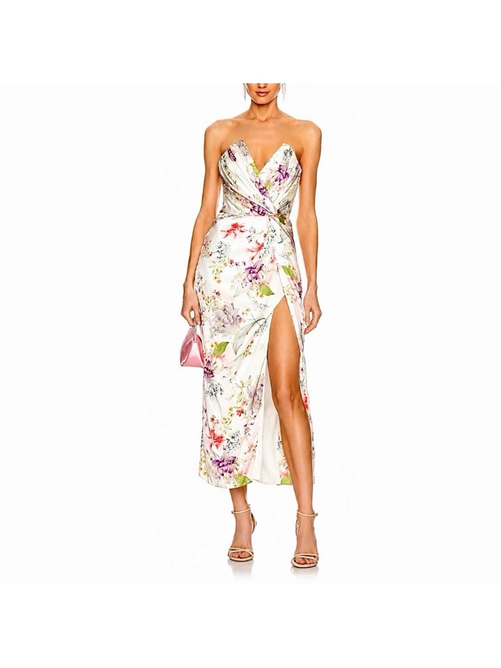 Katie May COME ON HOME Dress Size L Neutral Garden Floral - NEW! - Made in USA